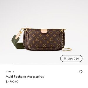 Authentic Louis Vuitton Brown and Green Multi Pochette Handbag